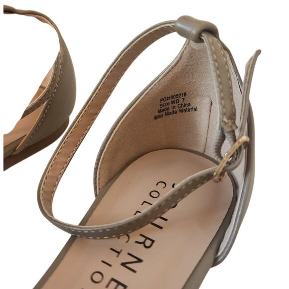 Journee Collection Reba Ballet Flat Women's Taupe Ankle Strap  7 Wide - Picture 3 of 6